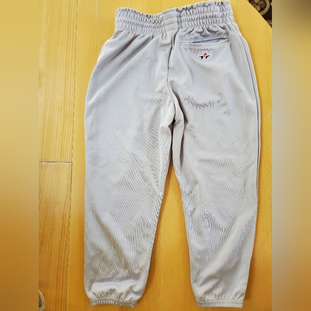 Alleson Athletics L Grey Baseball Practice Pants;Drawstring Waist;Back Pocket